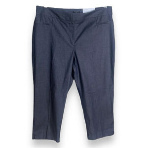 Petite Crop Capris Pants Mid-Rise Navy Blue Capris Women's 16P